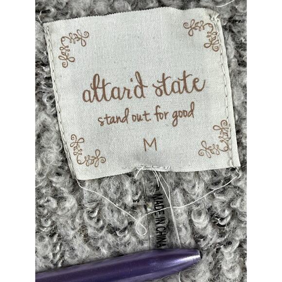 Altar'd State Vest Women Medium Open Front Faux Shearling Wool Blend Outerwear - Picture 14 of 16